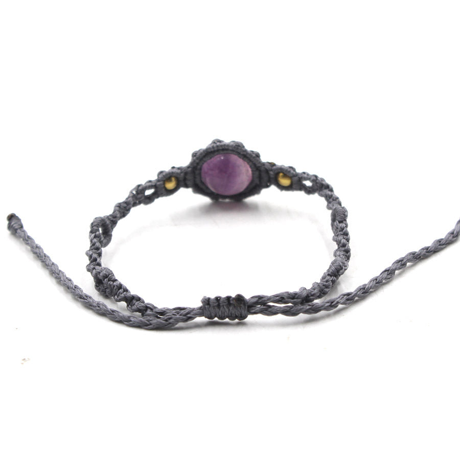 Wholesale Handmade Amethyst Crystal Bead Bracelet Ethnic Style Jewelry Accessory Boutique Resale