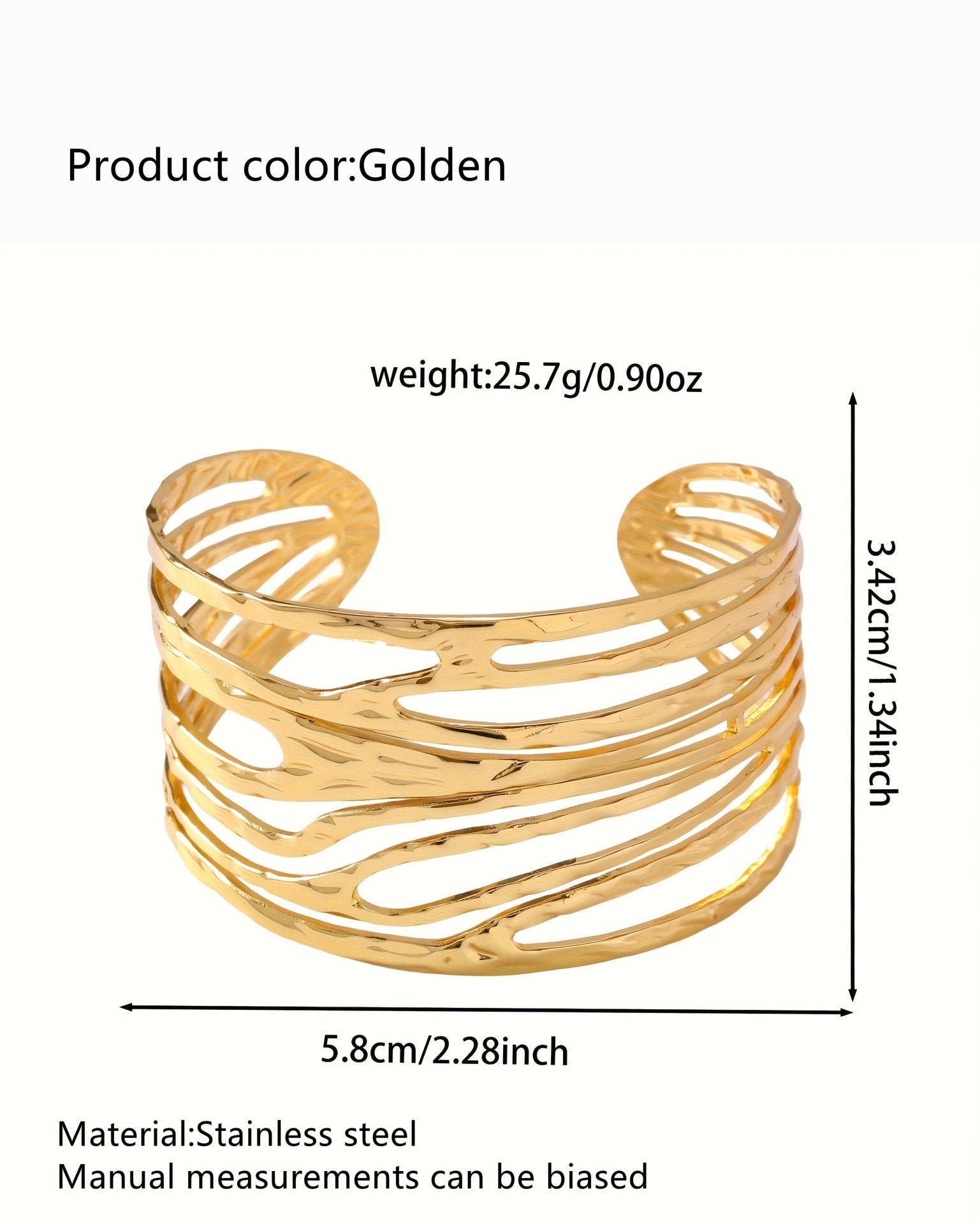 Wholesale Light Luxury Stainless Steel Open Cuff Bracelet with Cutout Design
