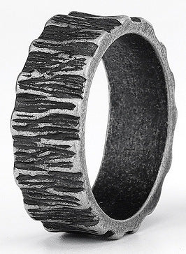 Wholesale Titanium Steel Vertical Grain Rings Men’s Rings ACC-RS-Moer009