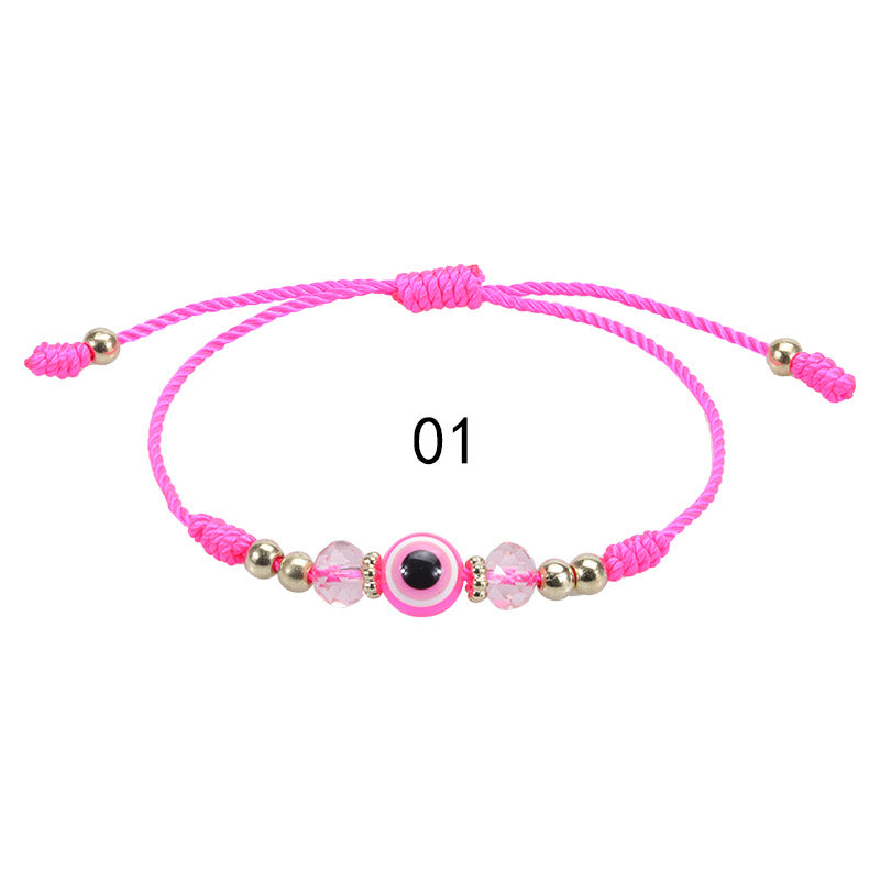 Wholesale Evil Eye Bracelet Crystal Beaded Bracelet Adjustable Braided Bracelet