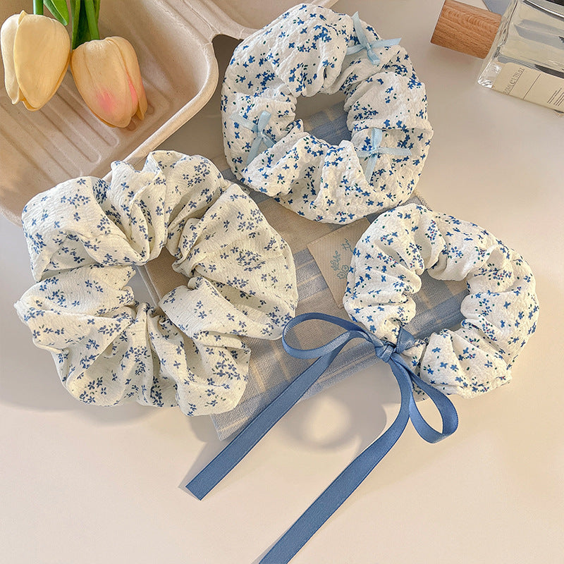 Wholesale big blue flower hair tie
