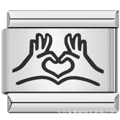 Wholesale 10pcs Italian Charm Bracelet 9mm DIY Splicing Removable Oil Drop Cartoon Stainless Steel Composable Bracelet