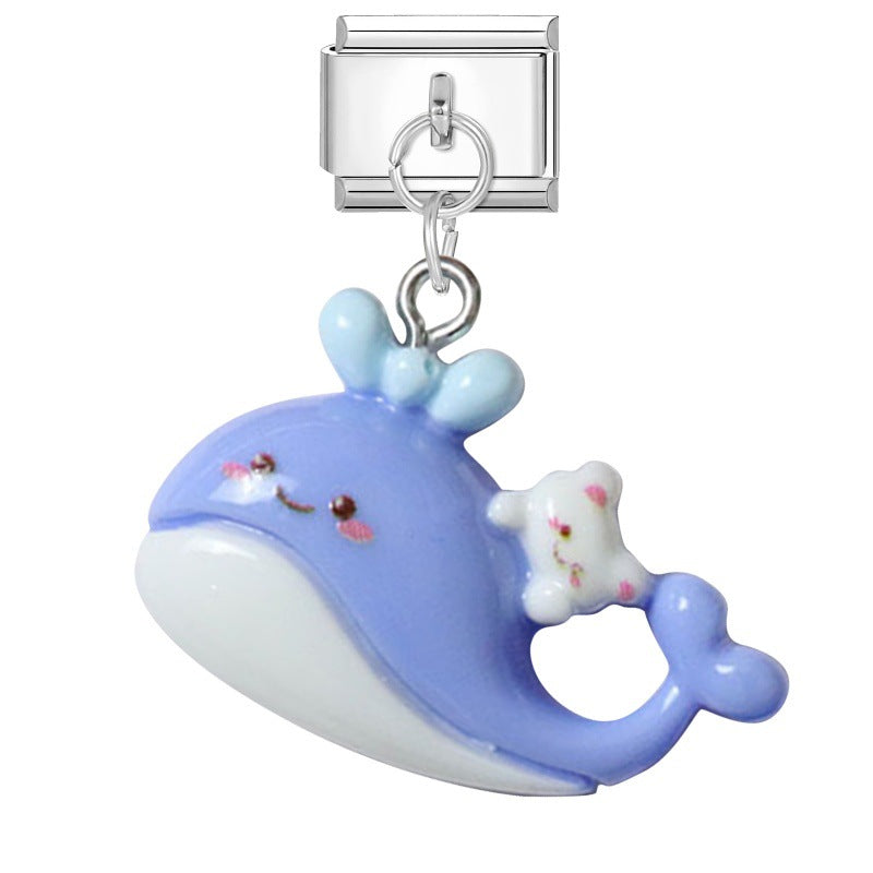 Wholesale 9mm Italian Charm Starter Bracelets DIY Ocean Series Pendant Style Stainless Steel Composable Bracelet