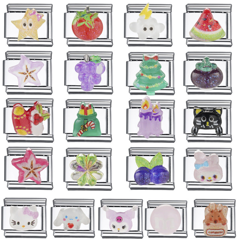 Wholesale Italian DIY cute cartoon animal module charms