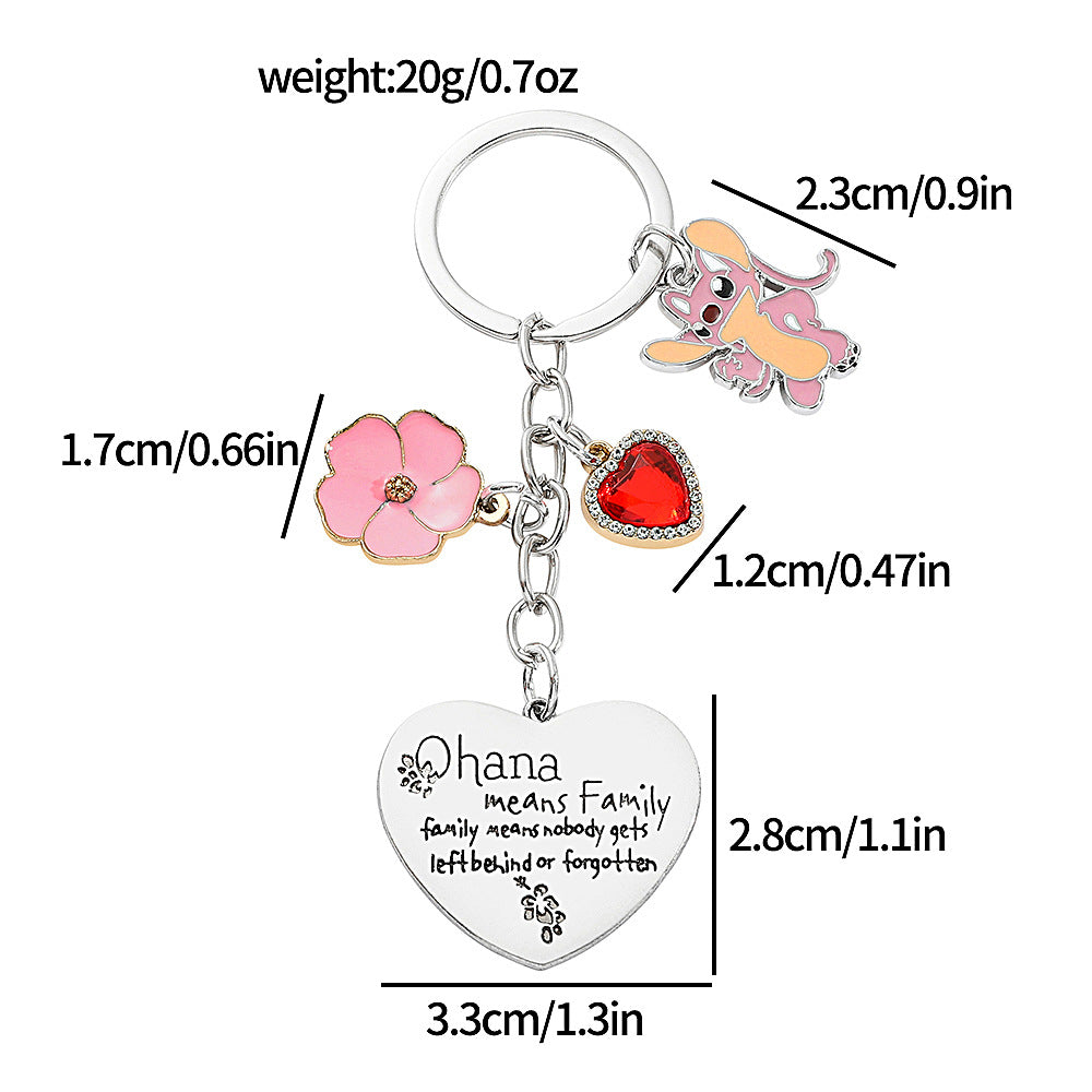 Wholesale  Pink Love Pendant Keychain