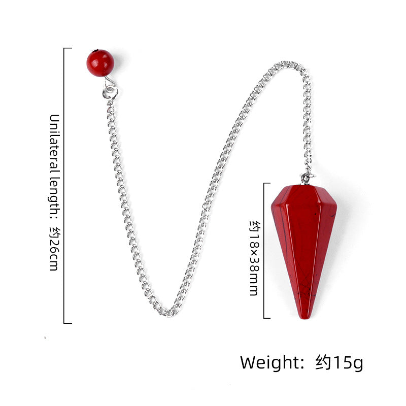 Wholesale 38mm swing natural crystal stone swing polished hexagonal column pendant