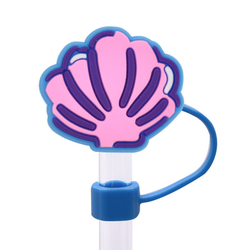 Wholesale Random 100pcs Cute Colorful Shell Straw Cover 10MM Straw Tube Cap