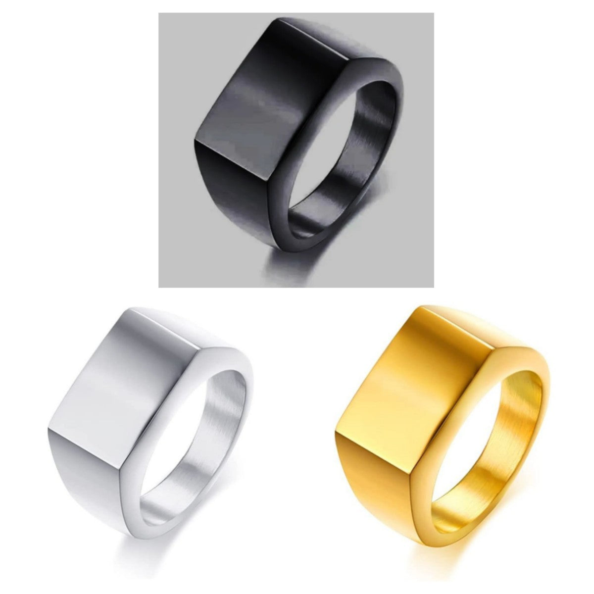Wholesale Copper Men's Rings Business Gold Silver Black Rings ACC-RS-ChenRui001