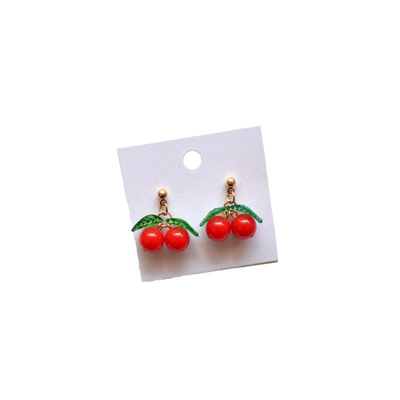 Wholesale Red Cherry Fruit Earrings ACC-ES-XN039