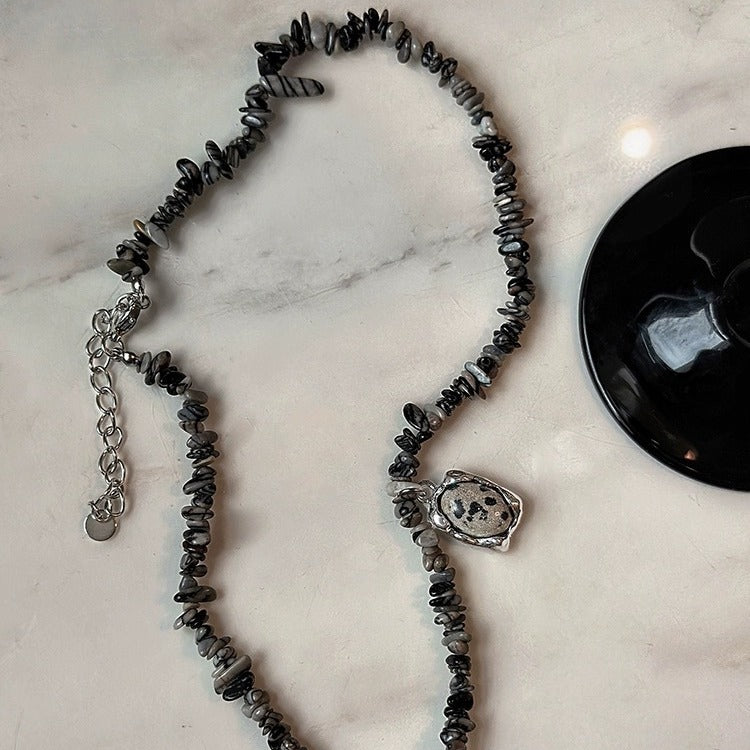 Wholesale Natural Gravel Necklace  Light Luxury  Clavicle Chain