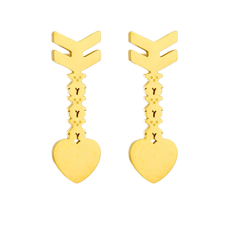 Wholesale bear stainless steel necklace suit arrow bear  earrings