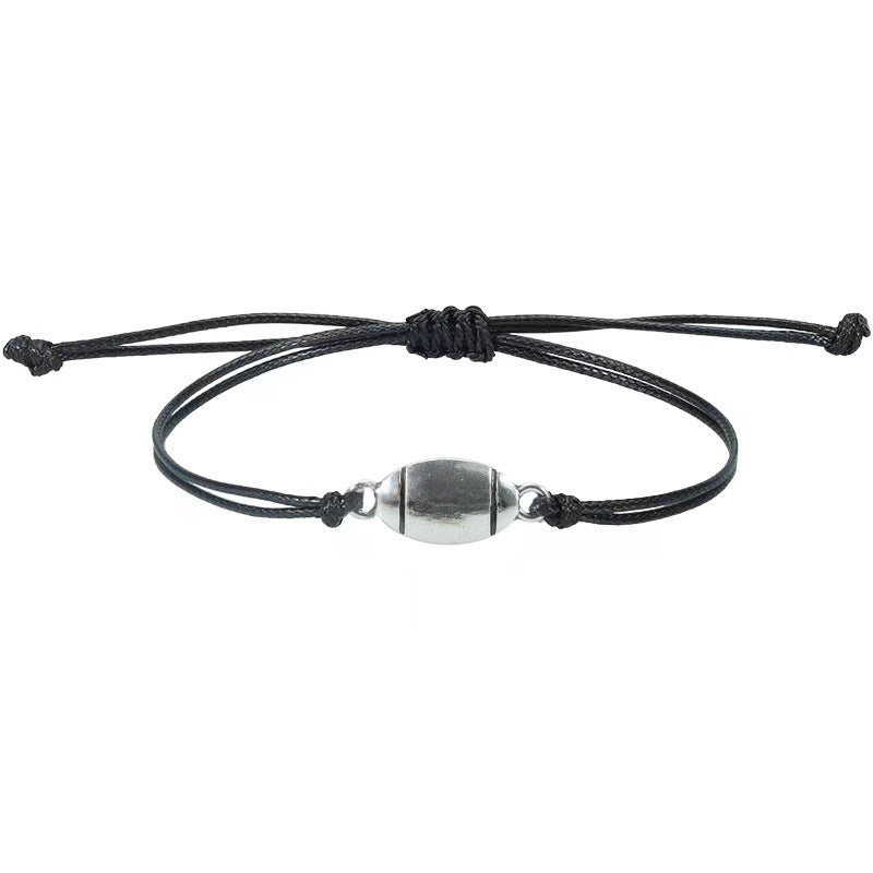 Wholesale Wax Thread Woven Baseball Football Hand Wristbands Basketball Bracelet