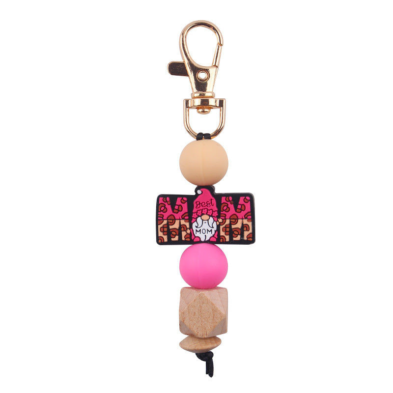 Wholesale MaMa Silicone Beaded Keychain Mother's Day Creative Keychain ACC-KC-GuangTian069