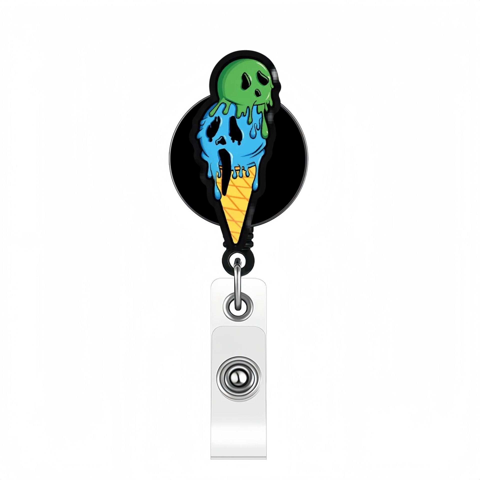 Wholesale Halloween Acrylic Retractable Clip Badge Keychain