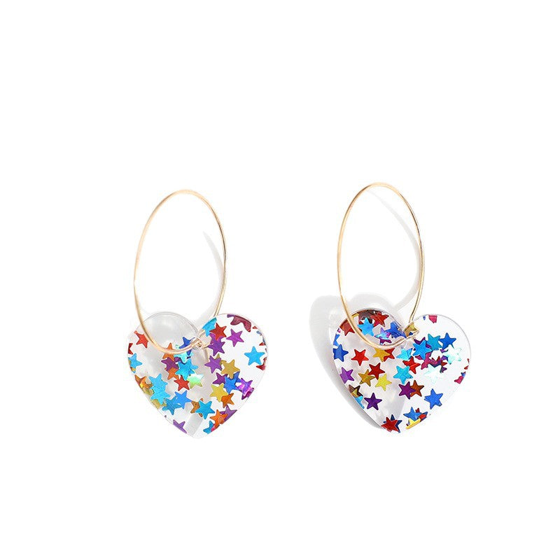 Wholesale Acrylic Transparent Heart Earrings,  Sweet Style,  Valentine' s Gift,  Jewelry Accessory