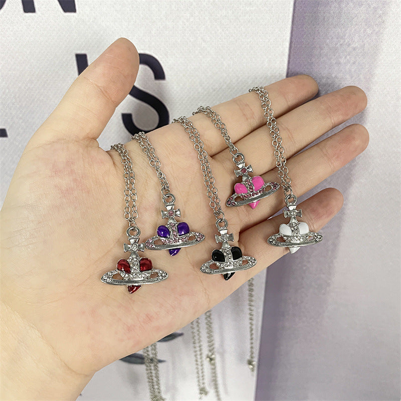 Wholesale Love Rhinestone Necklace Personalized Versatile Flash Diamond Necklace