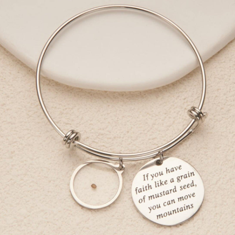 Wholesale stainless steel belief seed adjustable letter bracelet