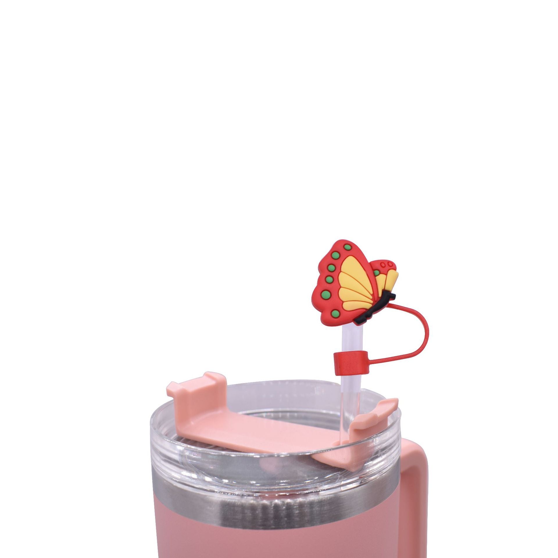 Wholesale Random 100pcs Butterfly Series PVC Soft Straw Tube Cap