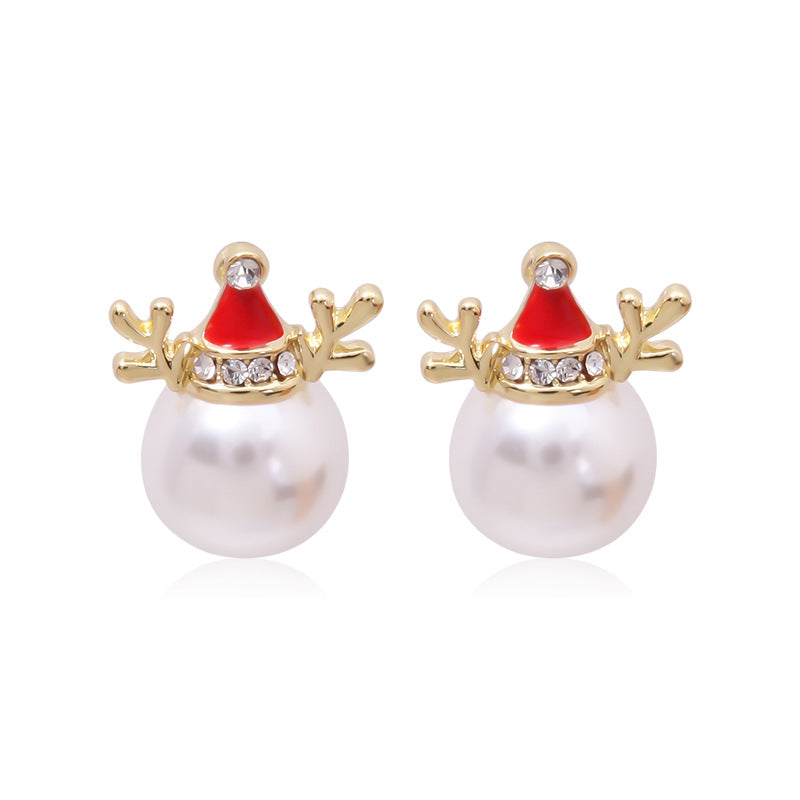 Wholesale Christmas Alloy Oil Drop Christmas Tree Snowflake Earrings ACC-ES-Bingl005