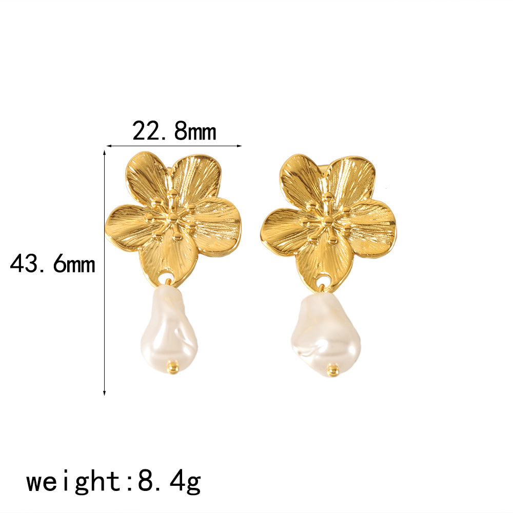 Wholesale Exaggerated Butterfly Sunflower Earrings 18K Gold Stainless Steel Earrings Statemente Earrings ACC-ES-LiQuan002
