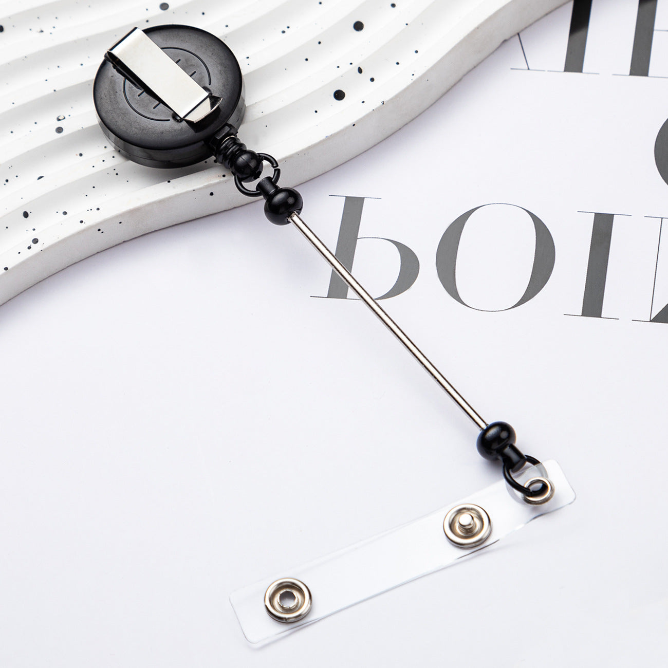 Wholesale Badge Reels Beadable Retractable Easy-Pull Button Badge ID Keychain ACC-KC-HuaH004