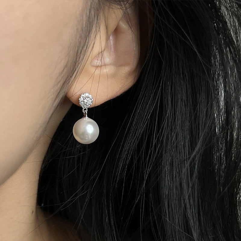 Wholesale Metal Zirconia Pearl Earrings