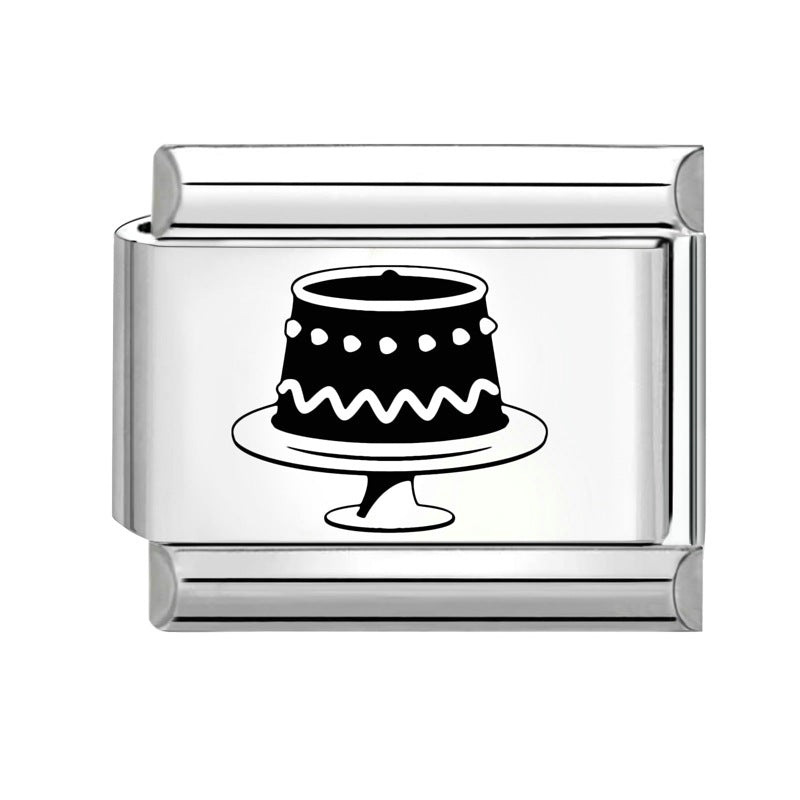 Wholesale Italian modular bracelet 9mm DIY splicing detachable stainless steel cartoon engraving combinable bracelet