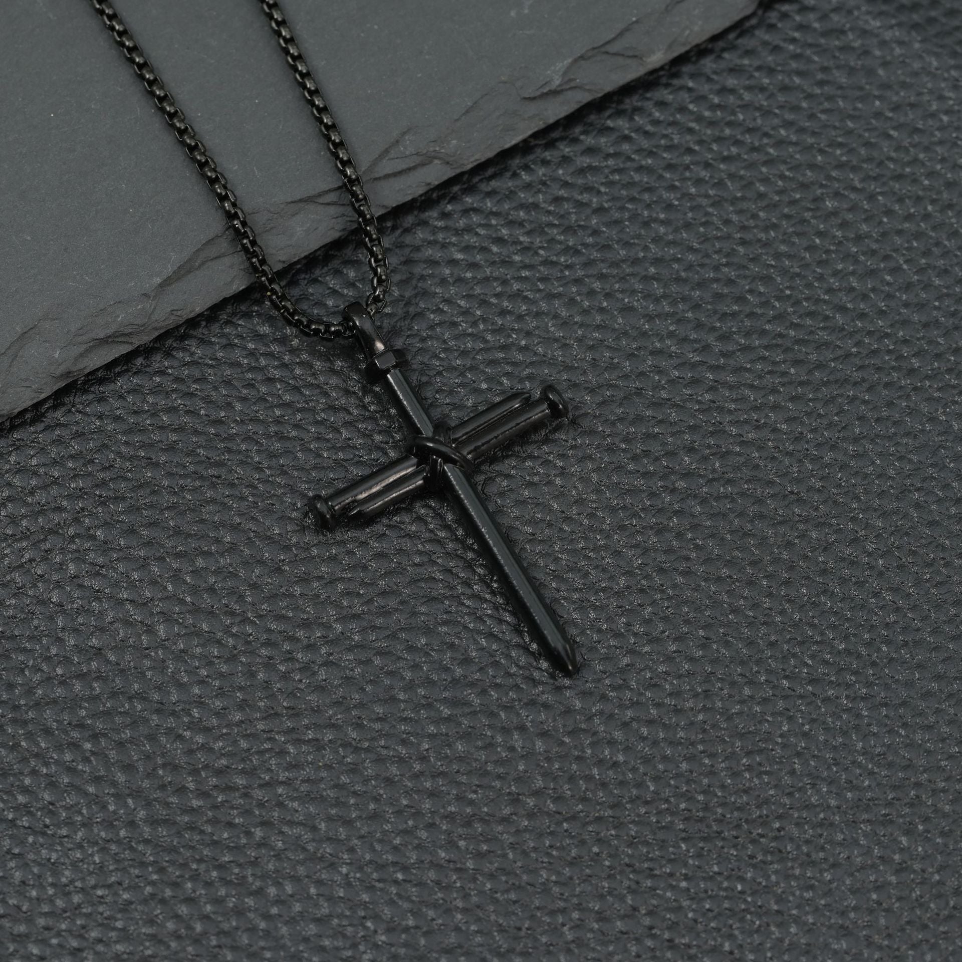Wholesale Punk Retro Cross Nail Pendant Titanium Steel Men S Necklace Jewelry Accessory Gift Boutique Resale