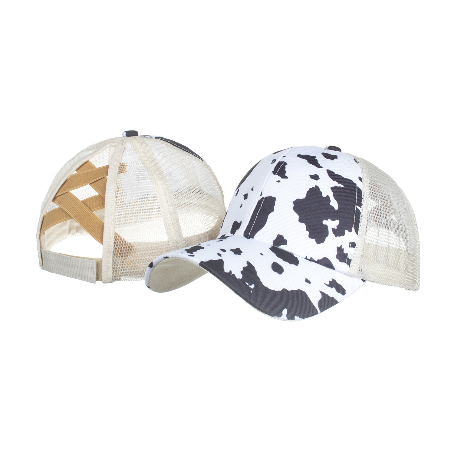 Wholesale Leopard Print Cross Ponytail Baseball Cap Hat ACC-HT-ZhongMei003