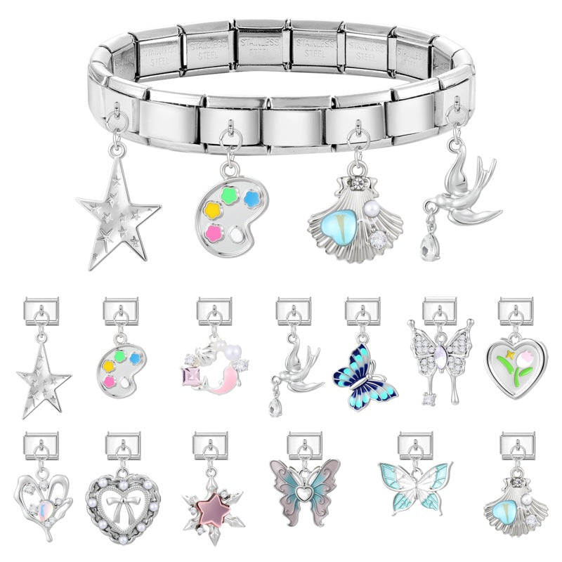 Wholesale Italian steel pendant bracelet module accessories necklace DIY