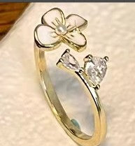 Wholesale alloy camellia flower ring