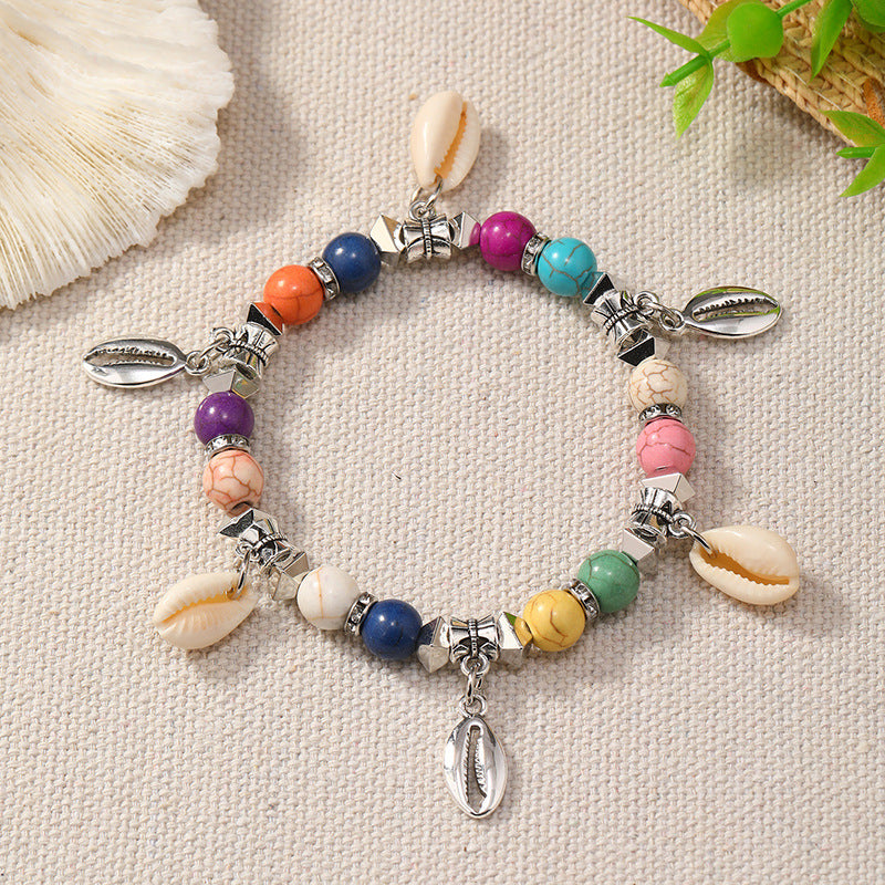 Wholesale Bohemian Ocean Style Colorful Seashell Bracelet