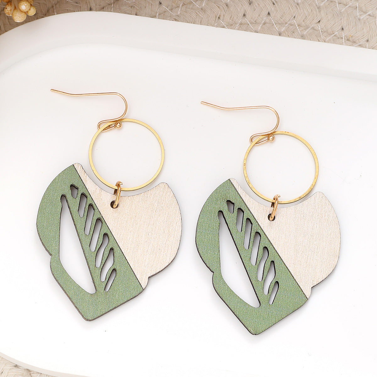 Wholesale Retro Bohemian Hollow Wooden Earrings