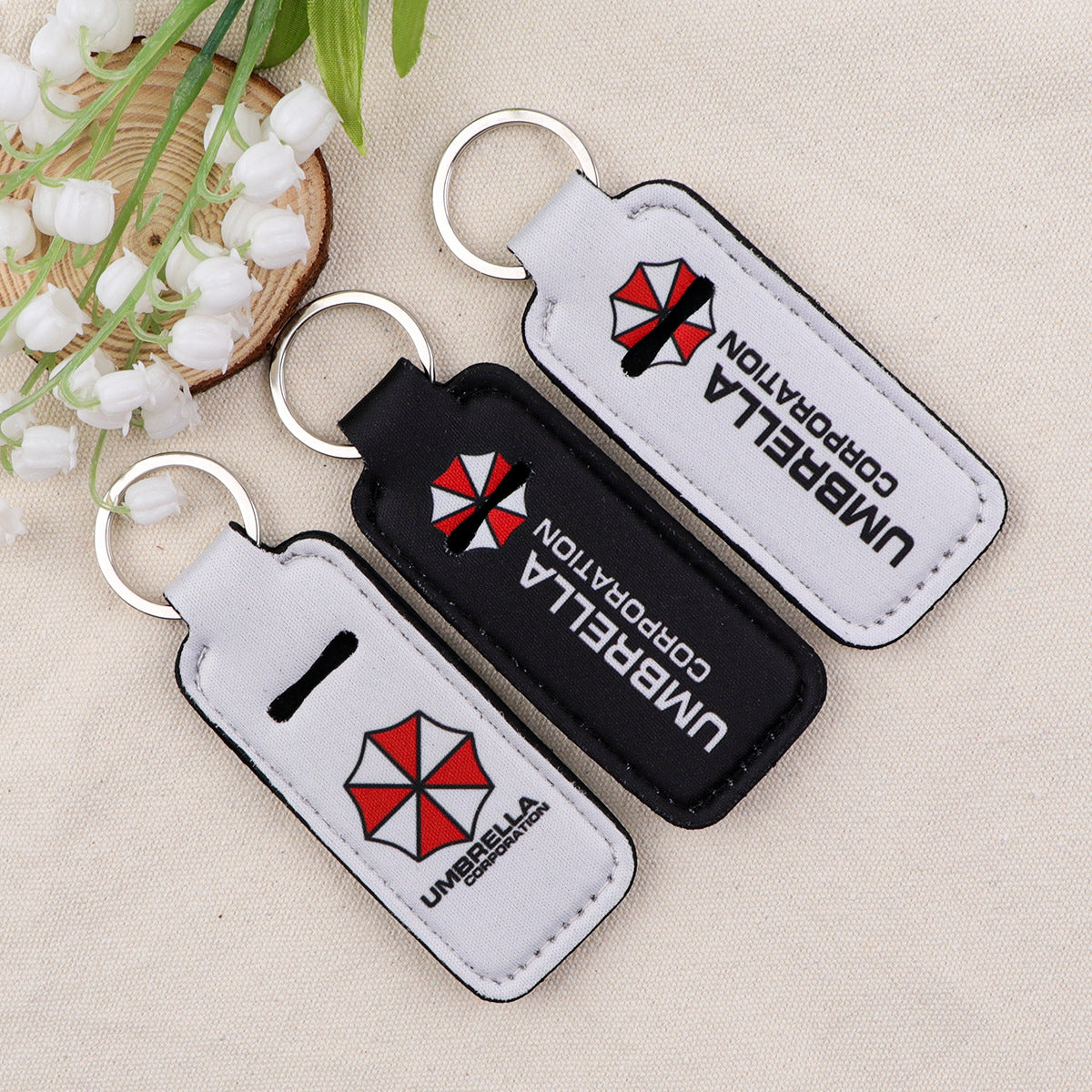 Wholesale 6pcs Umbrella Organization Lipstick Protective Case Keychain