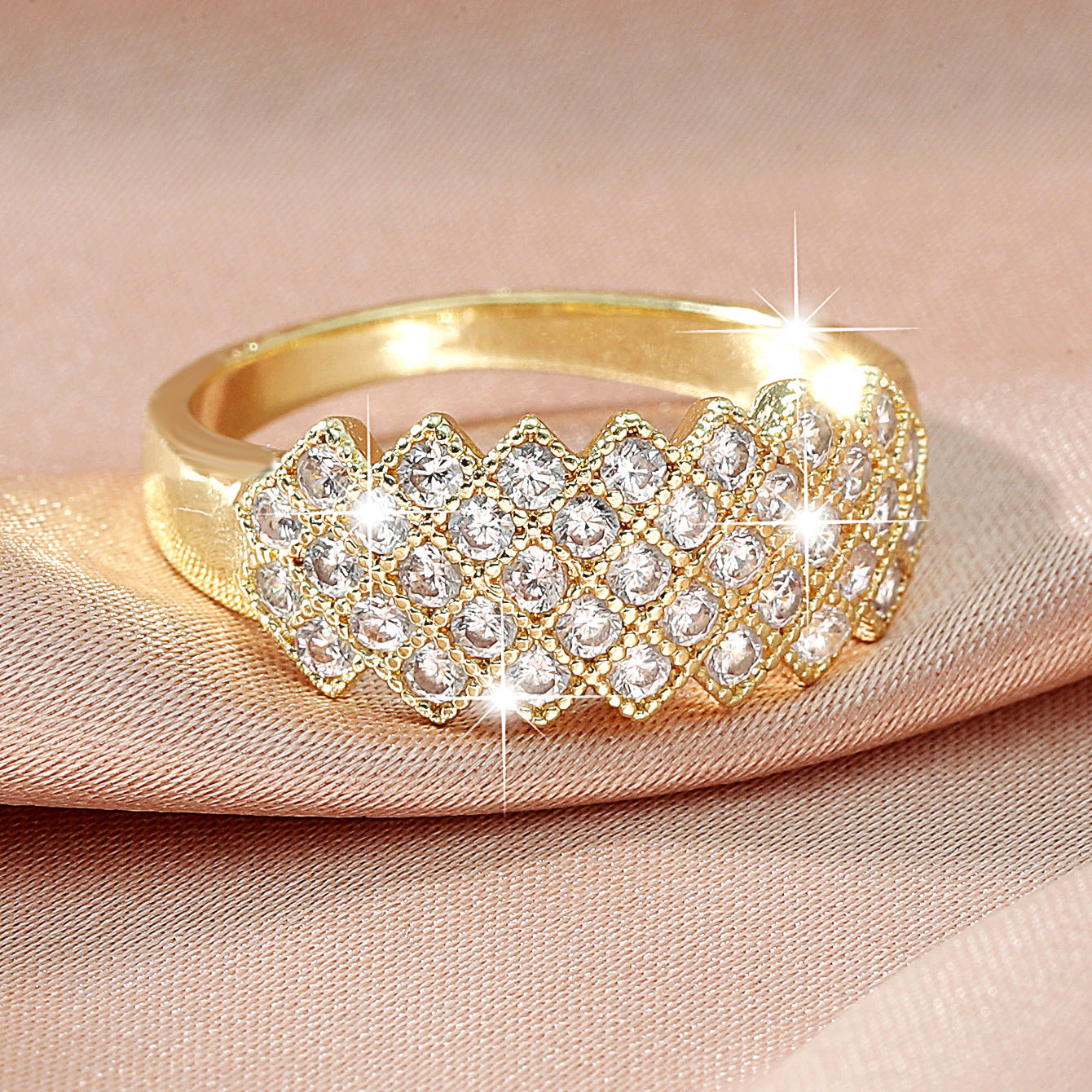 Wholesale Vintage Copper Inlaid Zirconia Rings ACC-RS-MY006