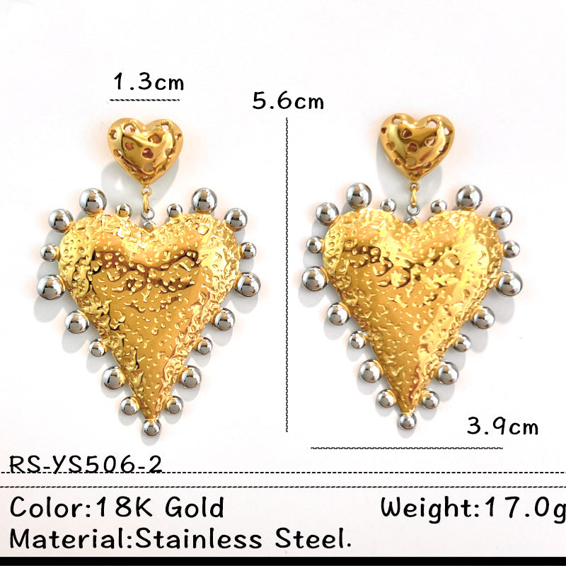 Wholesale Stainless steel earrings European and American style 18K gold and silver plated design