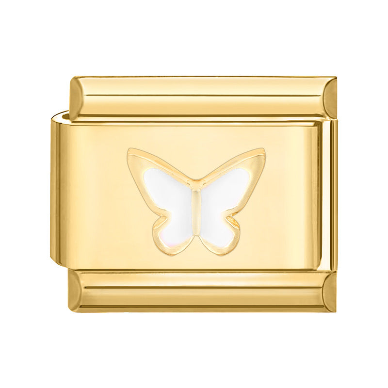 Wholesale 9mm Italian Charm Starter Bracelets DIY Gold Flower Stainless Steel Composable Bracelet