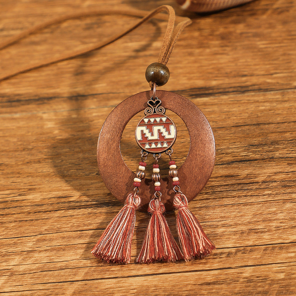 Wholesale Retro Ethnic Style Flower Shell Hollow Necklace Jewelry Accessory for Gift Boutique Resale