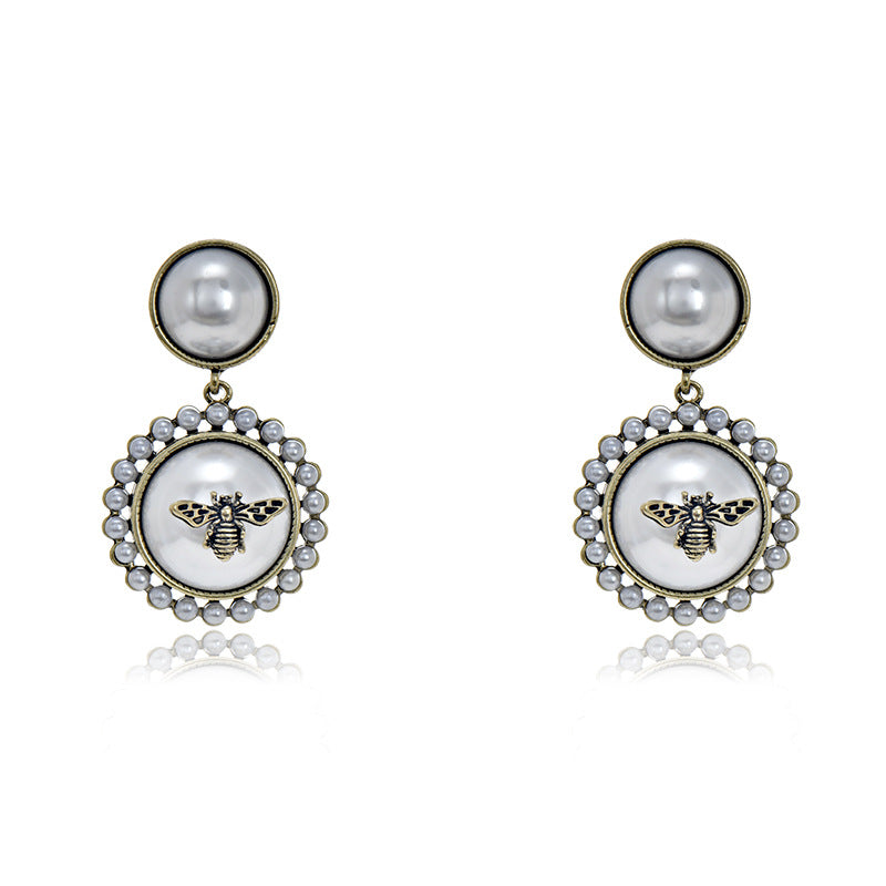 Wholesale Bee Pearl Earrings ACC-ES-JiuJia012