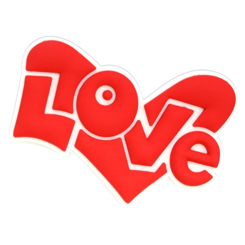 Wholesale Random 100pcs Valentine' s Day Series  PVC Soft Rubber Shoe Buckle Decoration