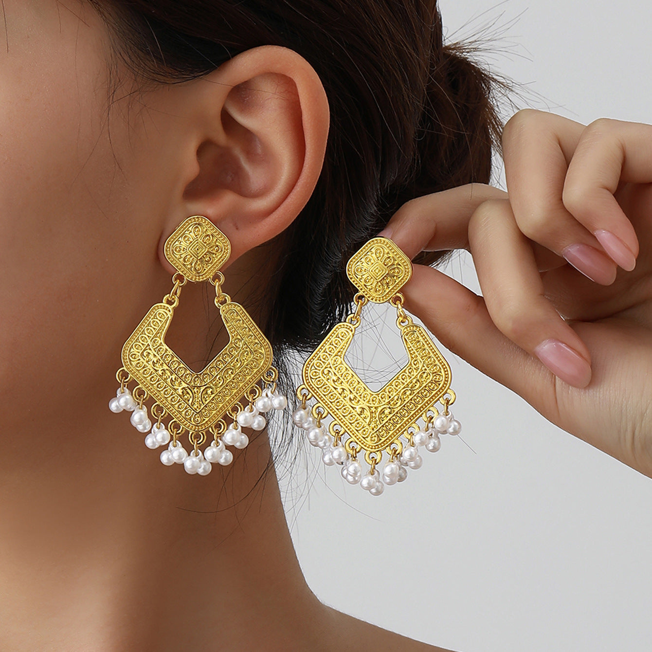 Wholesale Vintage Black Tassel Drop Earrings Alloy Jewelry for Party Boutique Resale