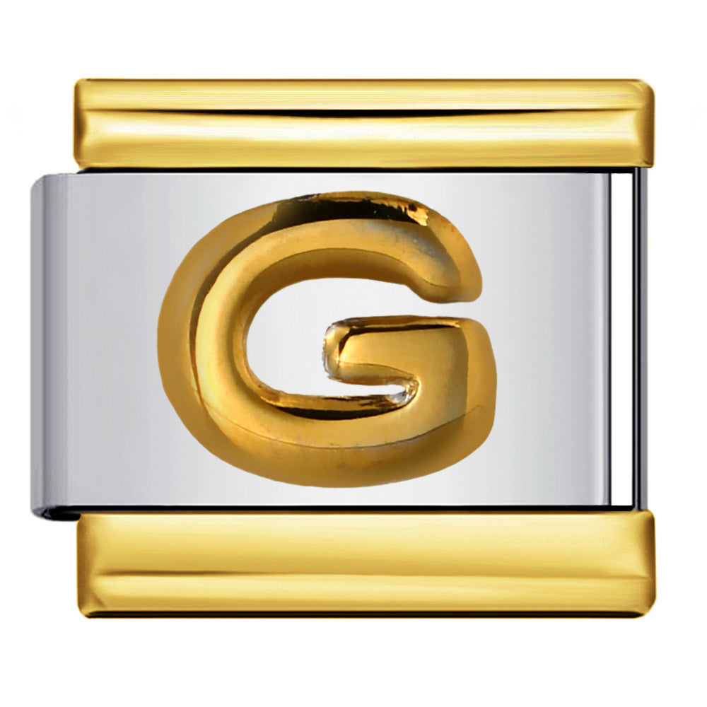 Wholesale Italian Charm Bracelet 9mm DIY Splicing Removable Raised Letters Stainless Steel Composable Bracelet