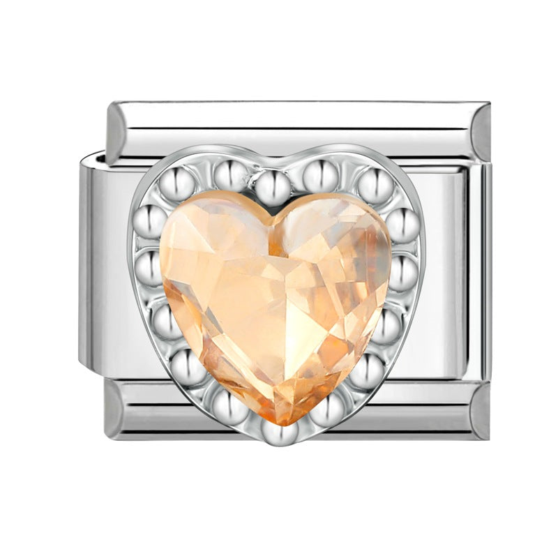 Wholesale Italian Charm Bracelet 9mm DIY Splicing Diamond Pendant Stainless Steel Composable Bracelet