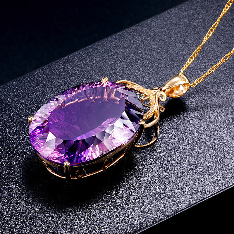 Wholesale Amethyst Pendant Necklace Ametrine Gemstone Necklace ACC-NE-LR012