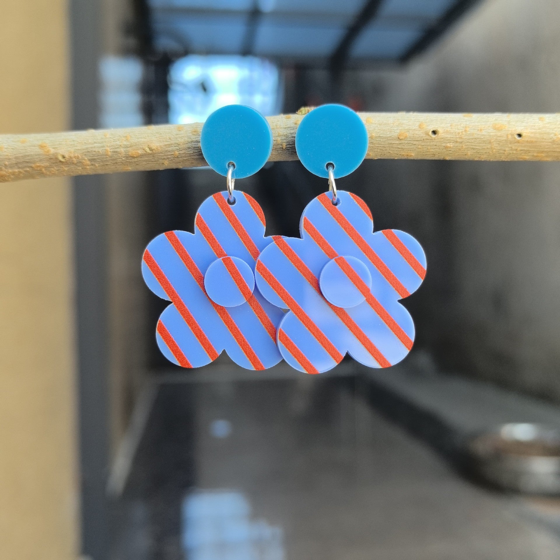 Wholesale  Candy Color Acrylic Earrings  Flower Geometric Earrings