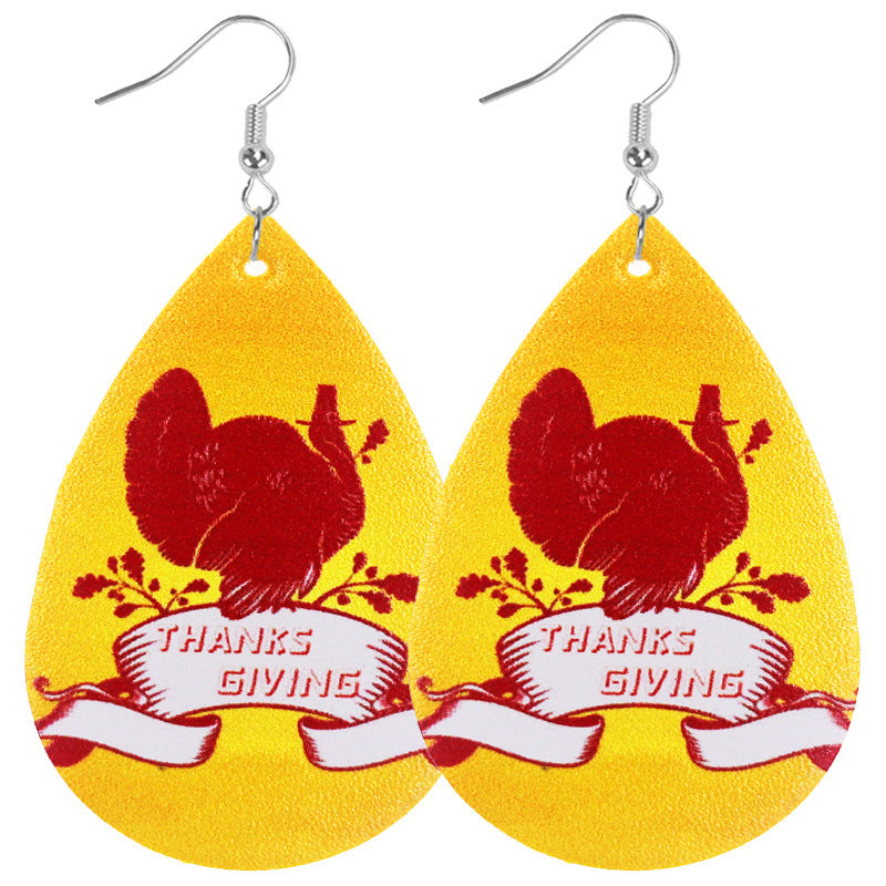 Wholesale Thanksgiving Autumn Cute Pumpkin Turkey Acrylic Earrings