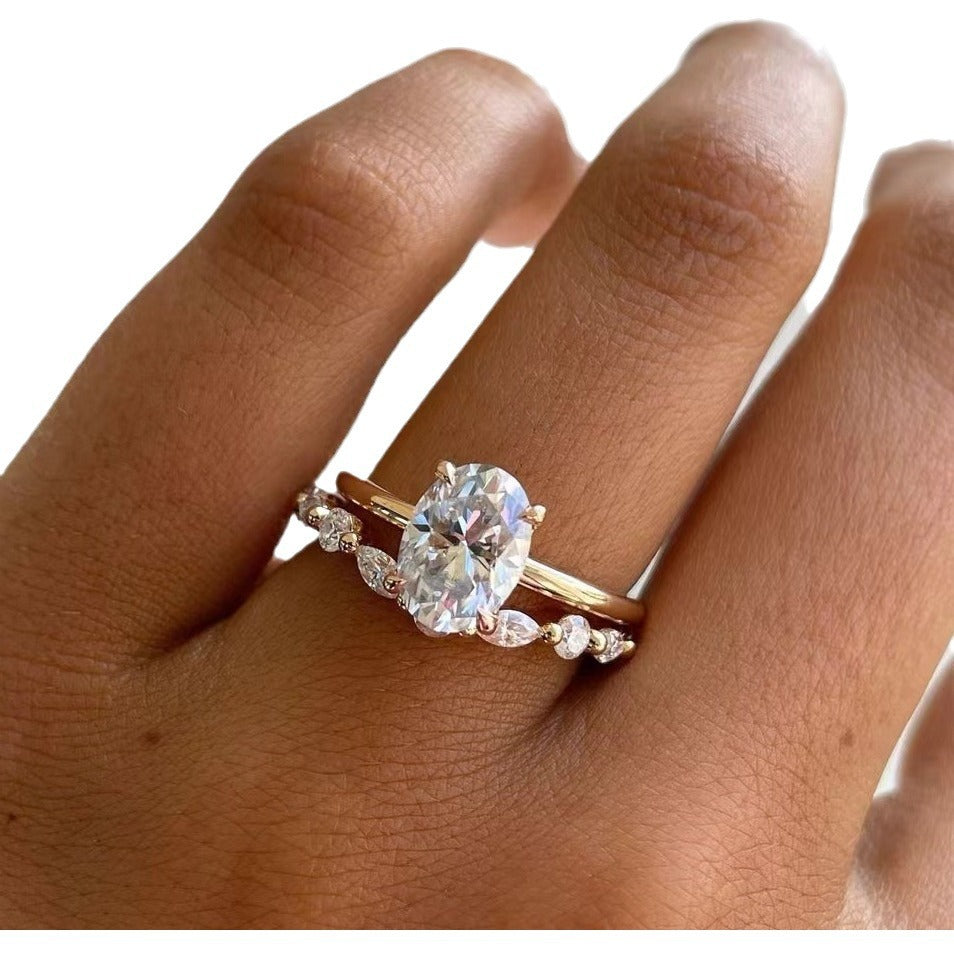 Wholesale Man-Made Moissanite Diamond Rings Engagement Accessories ACC-RS-SanJie004