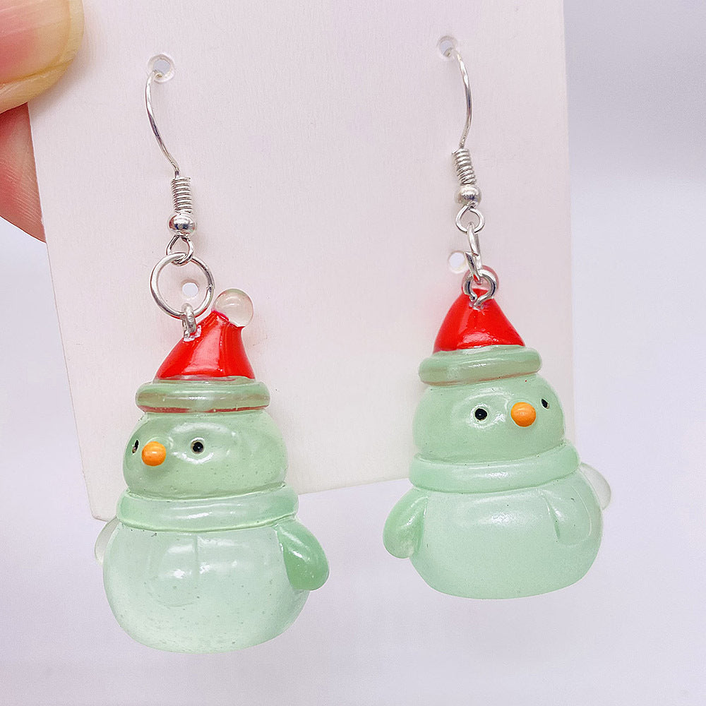 Wholesale Christmas Earrings 3D Christmas Tree Snowman Resin Earrings ACC-ES-ChenY104