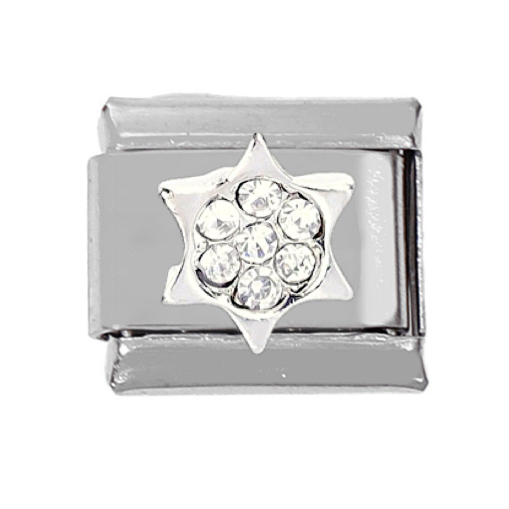 Wholesale 5pcs Italian Charm Bracelet 9mm DIY Splicing Snowflake Rainbow Star Moon Stainless Steel Composable Bracelet