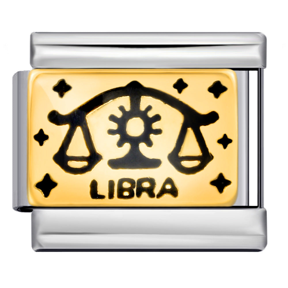 Wholesale Italian Charm Bracelet 9mm DIY Splicing Removable 12 Constellation Stainless Steel Composable Bracelet